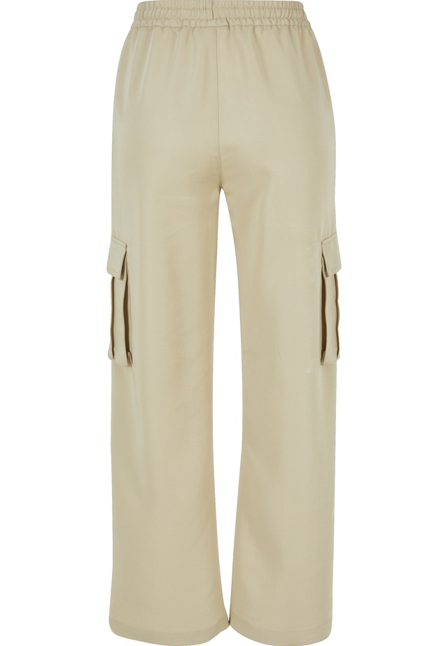 URBAN CLASSICS Stoffhose »Urban Classics Damen Ladies Vicose Straight Leg Cargo Pants«