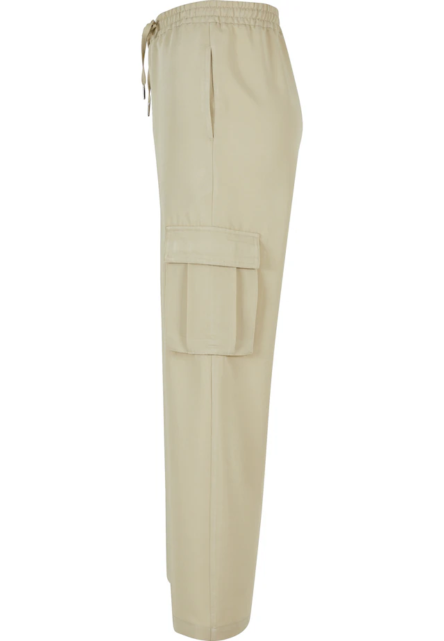 URBAN CLASSICS Stoffhose »Urban Classics Damen Ladies Vicose Straight Leg Cargo Pants«