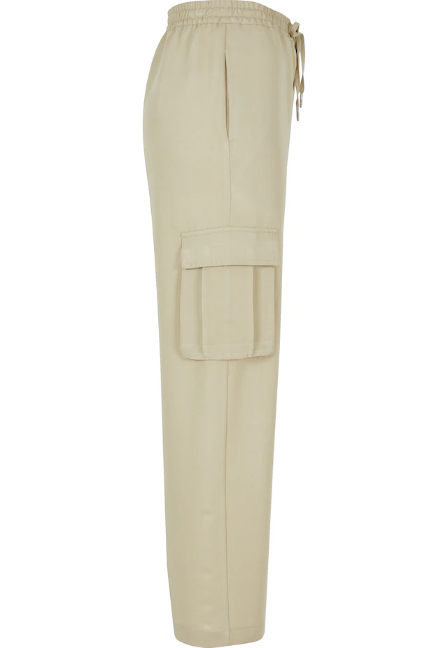 URBAN CLASSICS Stoffhose »Urban Classics Damen Ladies Vicose Straight Leg Cargo Pants«