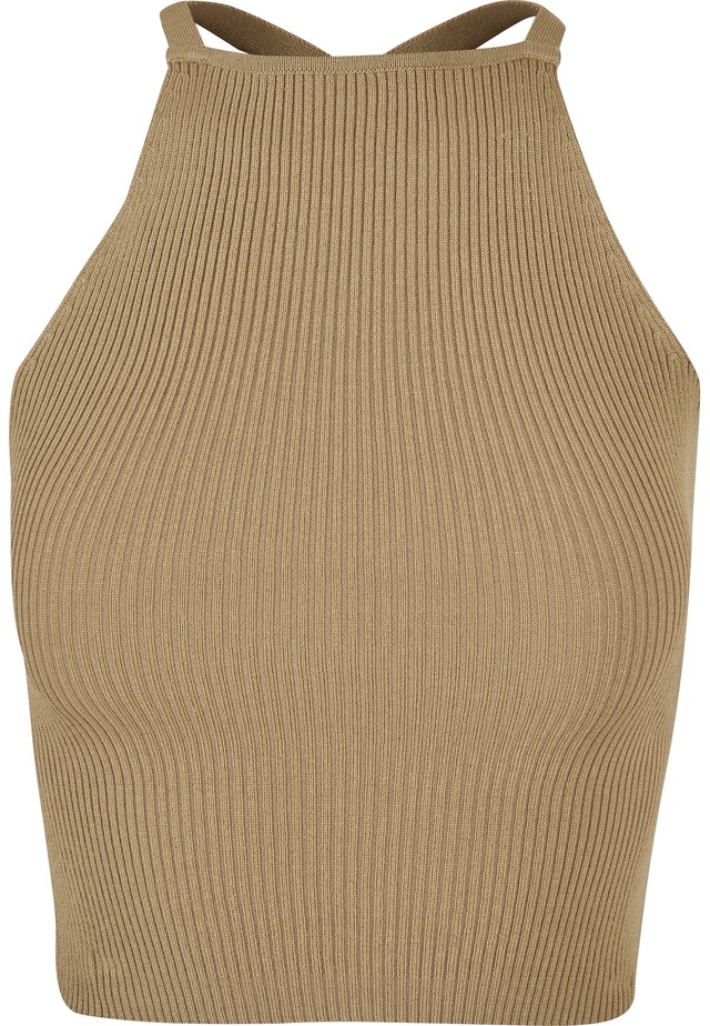 URBAN CLASSICS Tanktop »Urban Classics Damen Ladies Rib Knit Crossed Back Top« 1 Stk.