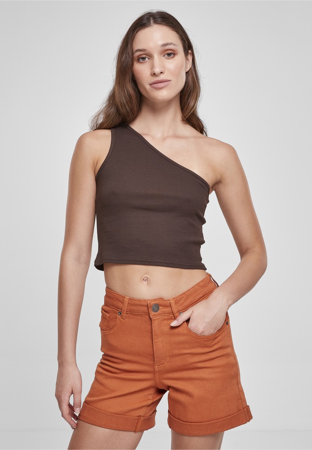 URBAN CLASSICS Tanktop »Urban Classics Damen Ladies Cropped Asymmetric Top« 1 Stk.