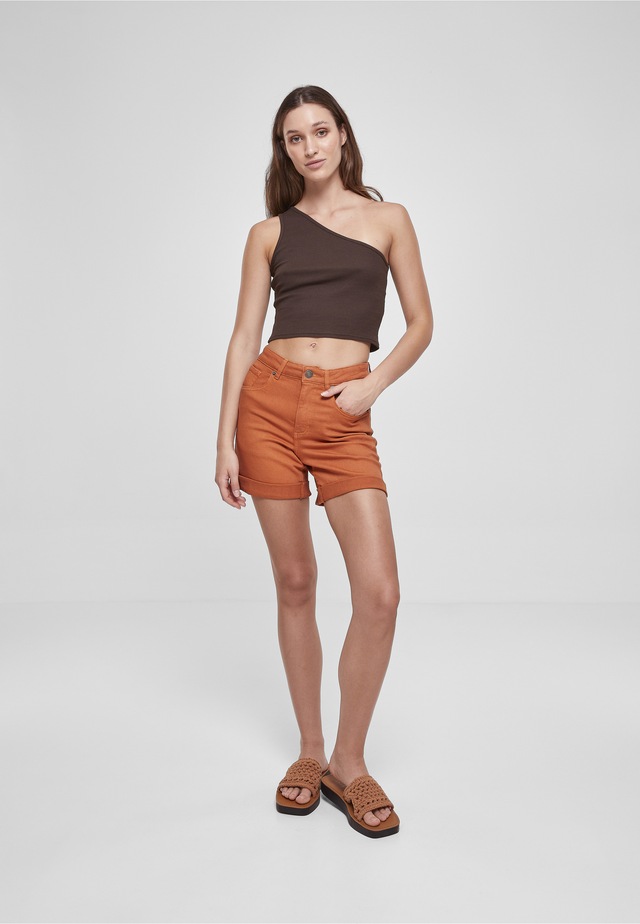 URBAN CLASSICS Tanktop »Urban Classics Damen Ladies Cropped Asymmetric Top« 1 Stk.