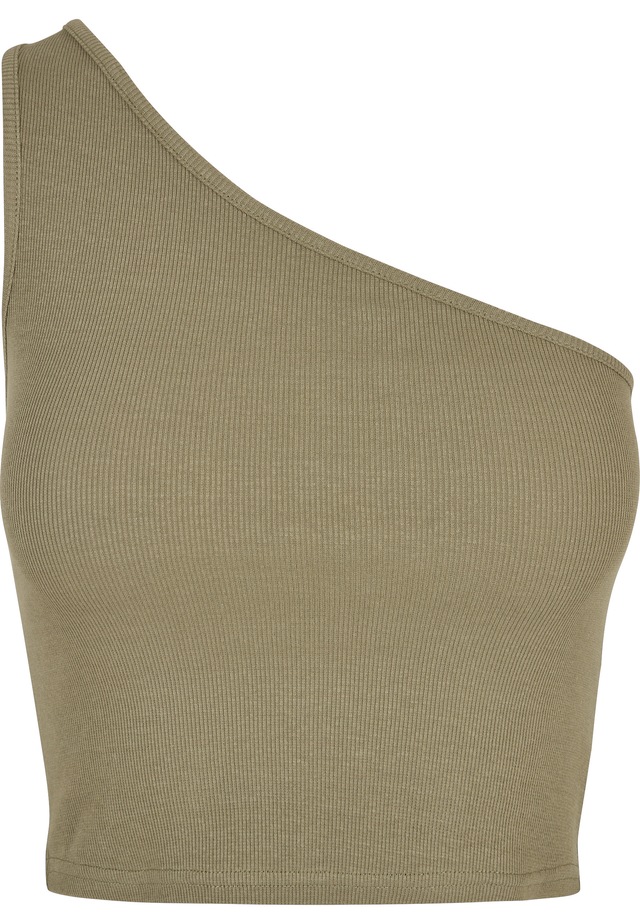 URBAN CLASSICS Tanktop »Urban Classics Damen Ladies Cropped Asymmetric Top« 1 Stk.