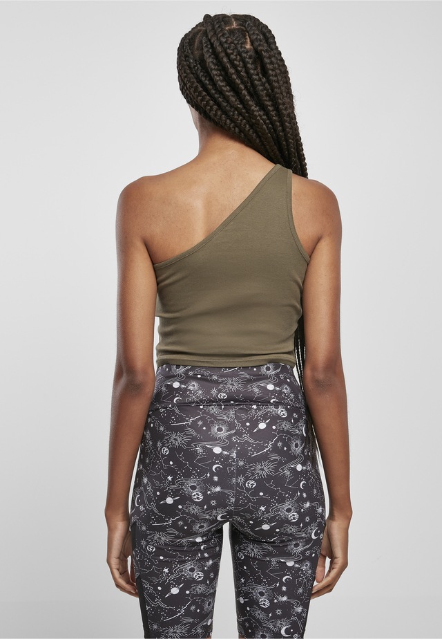 URBAN CLASSICS Tanktop »Urban Classics Damen Ladies Cropped Asymmetric Top« 1 Stk.