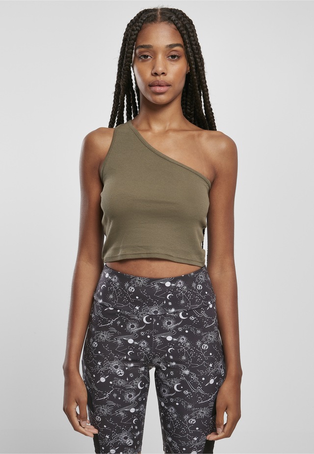 URBAN CLASSICS Tanktop »Urban Classics Damen Ladies Cropped Asymmetric Top« 1 Stk.