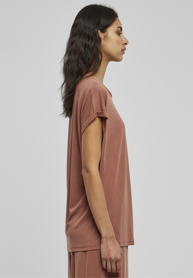 URBAN CLASSICS Kurzarmshirt »Urban Classics Damen Ladies Modal Extended Shoulder Tee« 1 Stk.