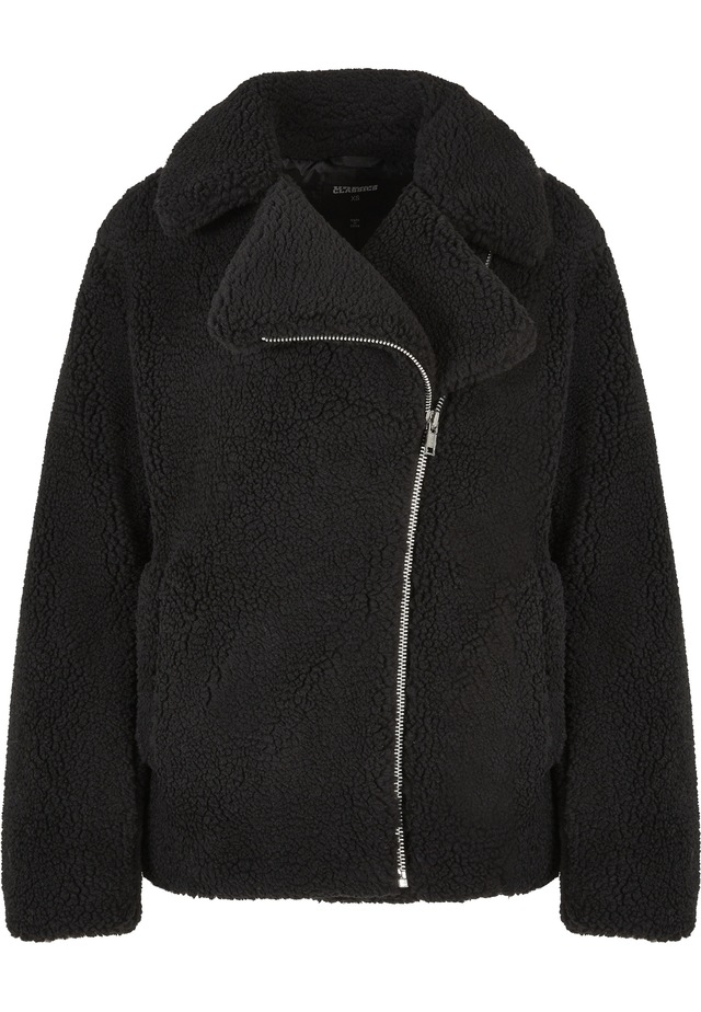 URBAN CLASSICS Winterjacke »Urban Classics Damen Ladies Sherpa Biker Jacket« 1 Stk. tlg. ohne Kapuze