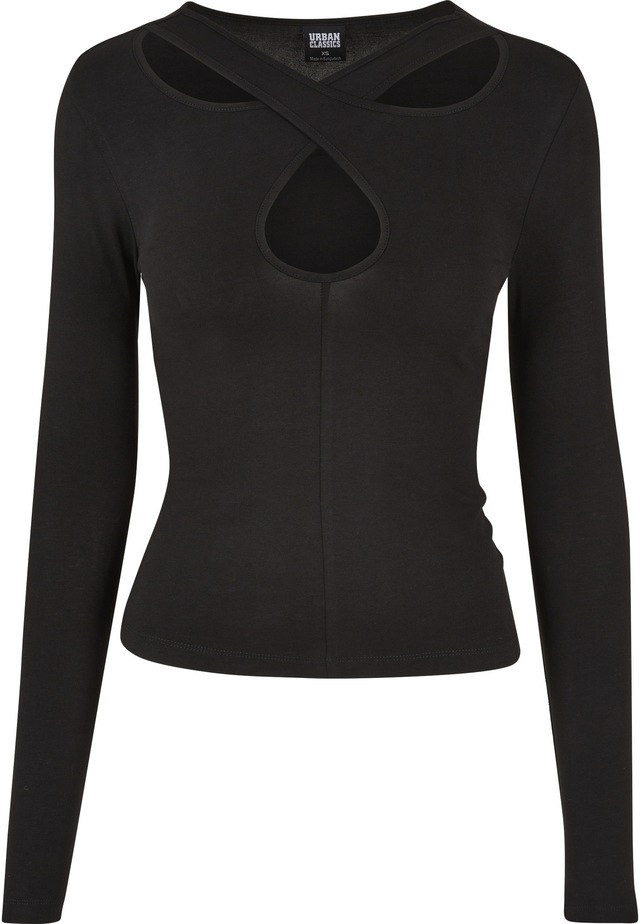 URBAN CLASSICS Langarmshirt »Urban Classics Damen Ladies Crossed Cut Out Longsleeve« 1 Stk.