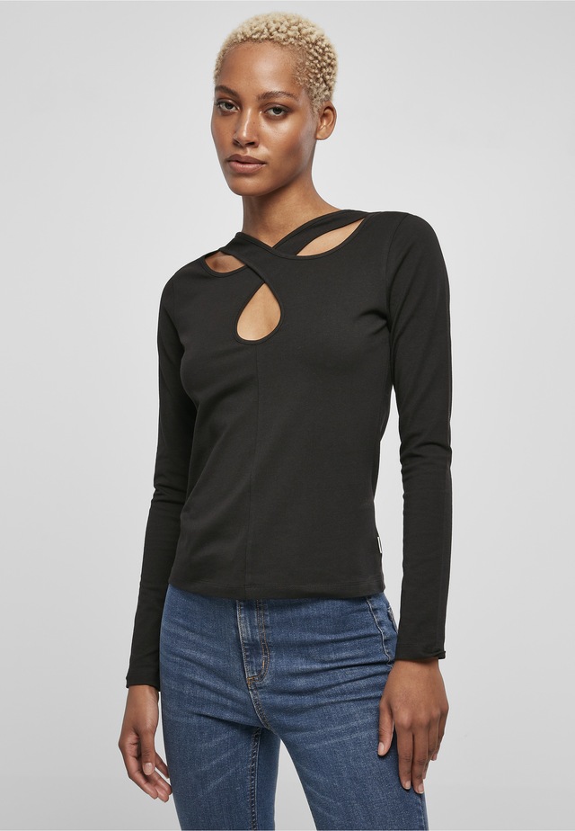 URBAN CLASSICS Langarmshirt »Urban Classics Damen Ladies Crossed Cut Out Longsleeve« 1 Stk.