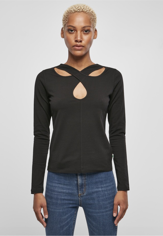 URBAN CLASSICS Langarmshirt »Urban Classics Damen Ladies Crossed Cut Out Longsleeve« 1 Stk.