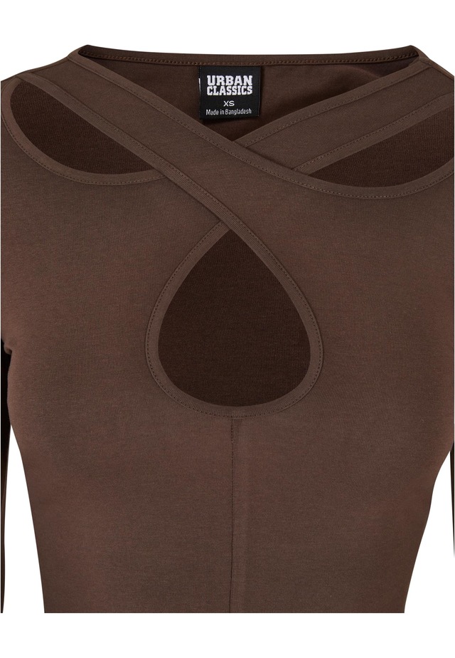 URBAN CLASSICS Langarmshirt »Urban Classics Damen Ladies Crossed Cut Out Longsleeve« 1 Stk.