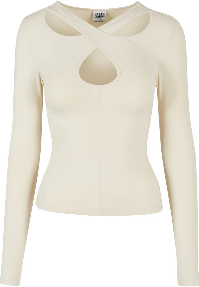 URBAN CLASSICS Langarmshirt »Urban Classics Damen Ladies Crossed Cut Out Longsleeve« 1 Stk.