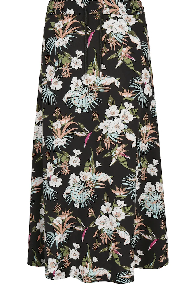 URBAN CLASSICS Jerseyrock »Urban Classics Damen Ladies Viscose Midi Skirt« 1 Stk.