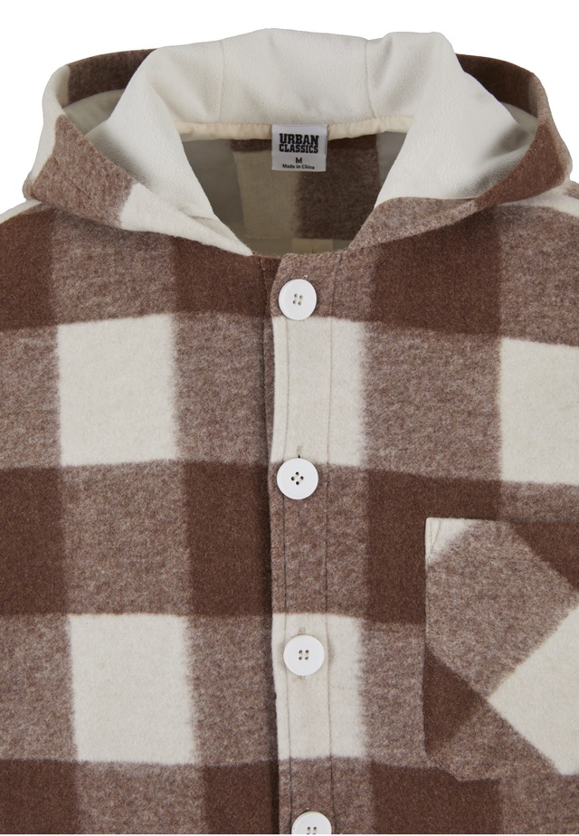 URBAN CLASSICS Langmantel »Urban Classics Big Check Jacket With Hood«