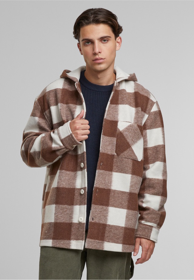 URBAN CLASSICS Langmantel »Urban Classics Big Check Jacket With Hood«