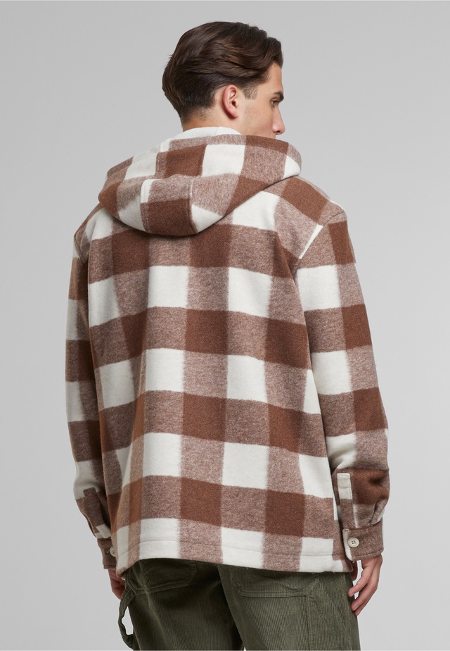 URBAN CLASSICS Langmantel »Urban Classics Big Check Jacket With Hood«