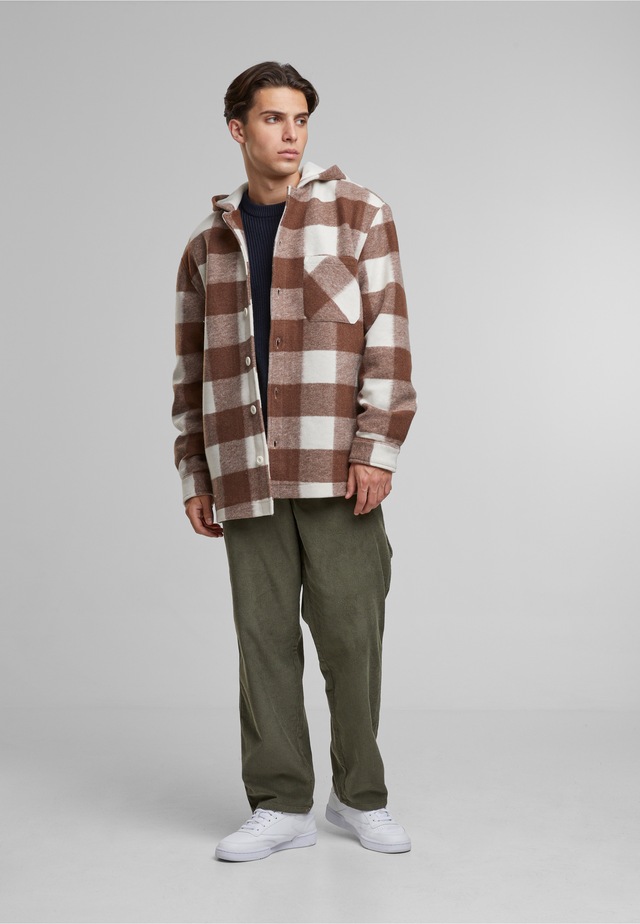 URBAN CLASSICS Langmantel »Urban Classics Big Check Jacket With Hood«