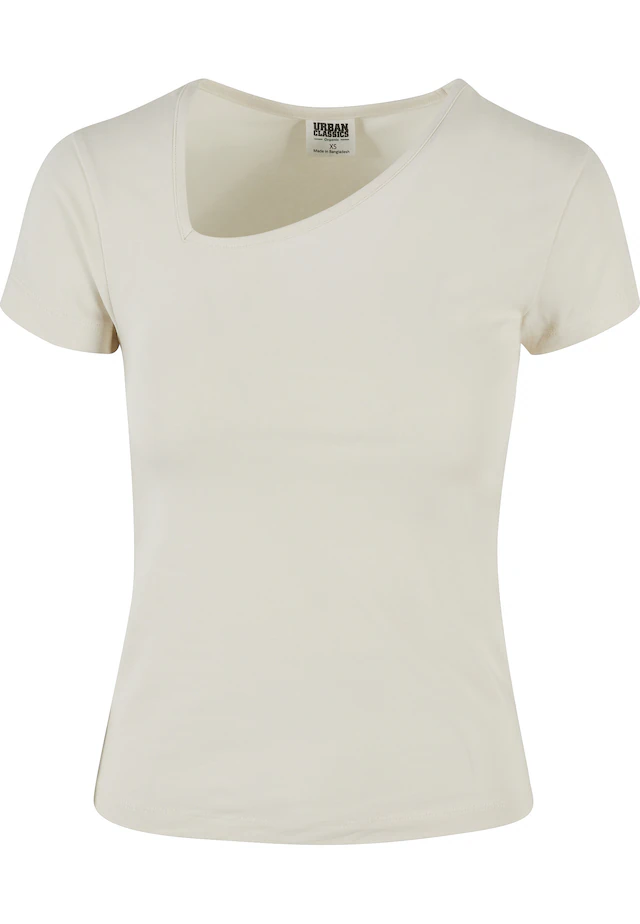 URBAN CLASSICS T-Shirt »Urban Classics Damen Ladies Organic Asymmetric Neckline Tee« 1 Stk.