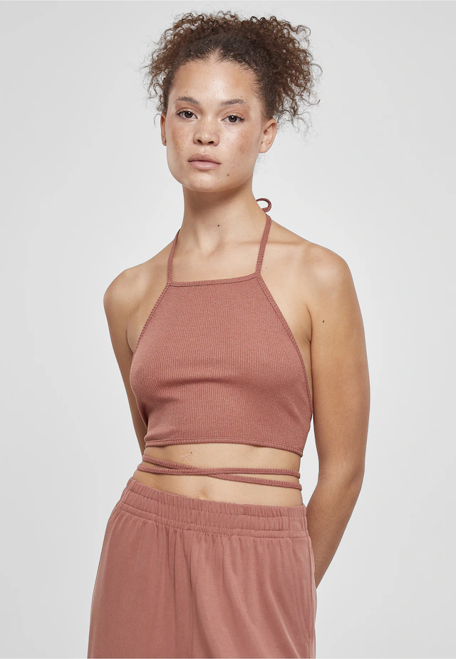 URBAN CLASSICS Tanktop »Urban Classics Damen Ladies Rib Trapeze Cropped Top« 1