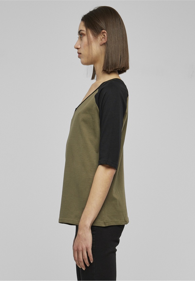URBAN CLASSICS Kurzarmshirt »Urban Classics Damen Ladies 3/4 Contrast Raglan Tee« 1 Stk.