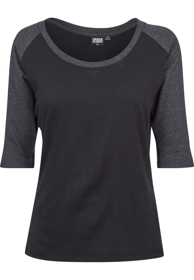 URBAN CLASSICS Kurzarmshirt »Urban Classics Damen Ladies 3/4 Contrast Raglan Tee« 1 Stk.