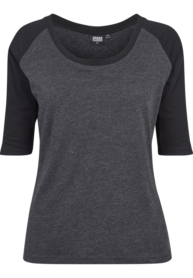 URBAN CLASSICS Kurzarmshirt »Urban Classics Damen Ladies 3/4 Contrast Raglan Tee« 1 Stk.