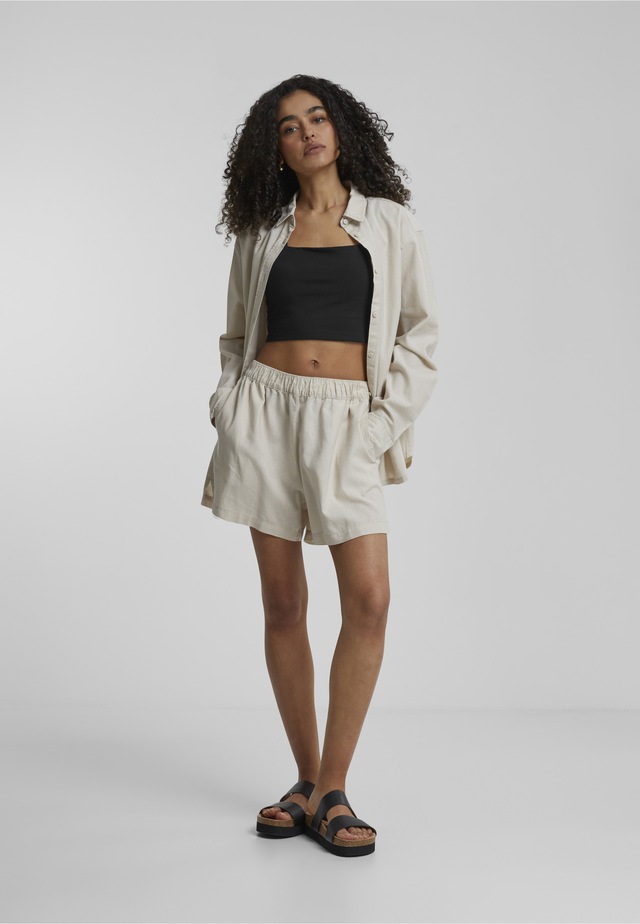 URBAN CLASSICS Shorts »Urban Classics Damen Ladies Linen Mixed Boxer Shorts«