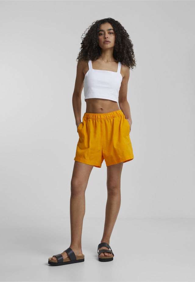 URBAN CLASSICS Shorts »Urban Classics Damen Ladies Linen Mixed Boxer Shorts«