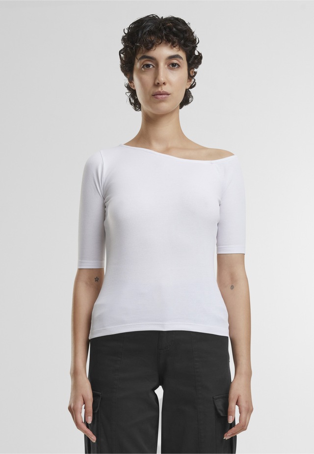 URBAN CLASSICS T-Shirt »Urban Classics Ladies Organic Asymmetric Rib Tee« 1 Stk.