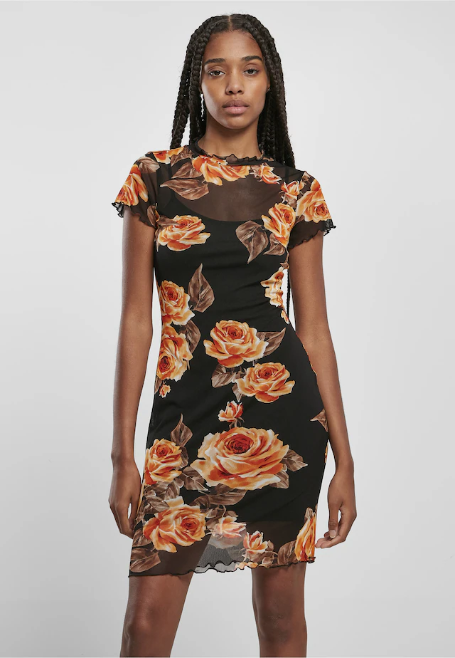 URBAN CLASSICS Shirtkleid »Urban Classics Damen Ladies Mesh Double Layer Dress« 1 tlg.