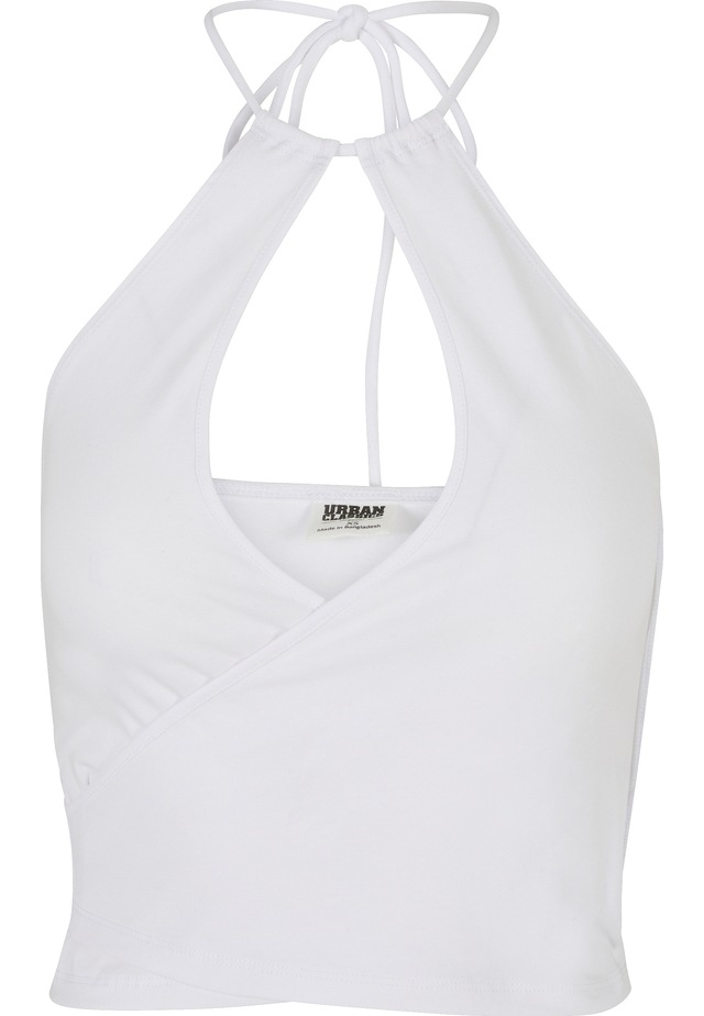 URBAN CLASSICS Tanktop »Urban Classics Damen Ladies Short Wraped Neckholder Top« 1 Stk.
