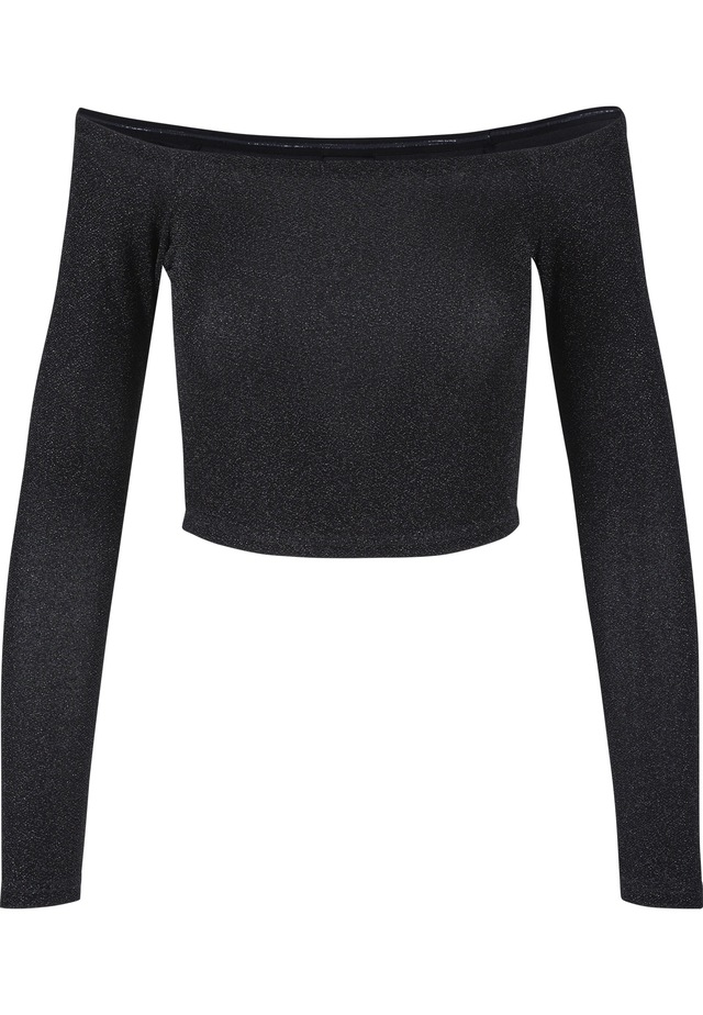 URBAN CLASSICS Longsleeve »Urban Classics Damen Ladies Off Shoulder Glitter Longsleeve« 1
