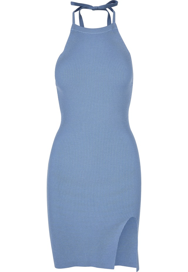 URBAN CLASSICS Shirtkleid »Urban Classics Damen Ladies Rib Knit Neckholder Dress« 1 Stk. tlg.