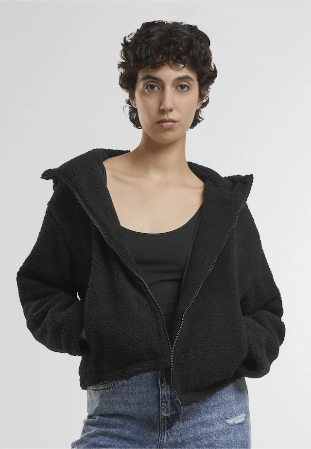 URBAN CLASSICS Langmantel »Urban Classics Ladies Short Hooded Sherpa Jacket«