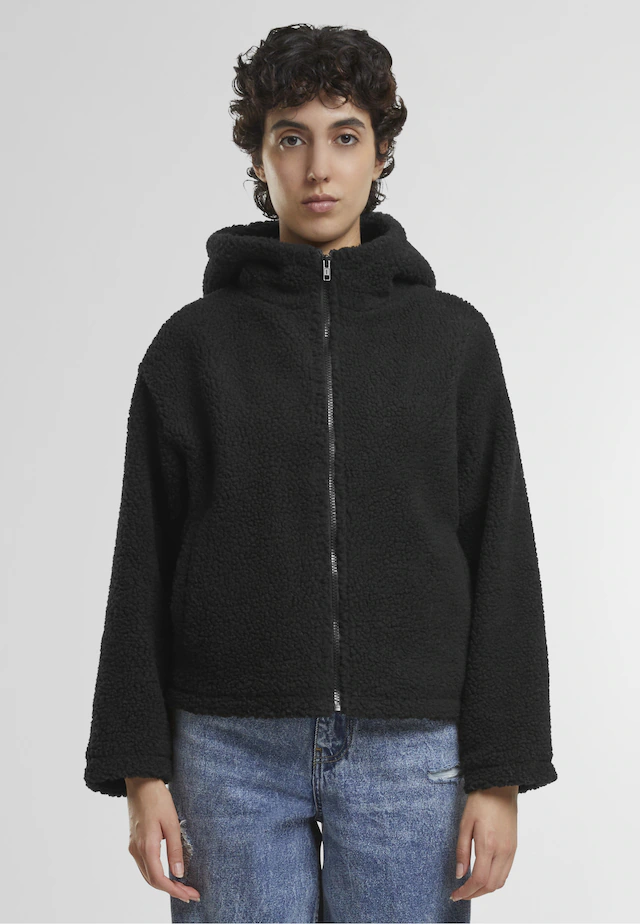 URBAN CLASSICS Langmantel »Urban Classics Ladies Short Hooded Sherpa Jacket«
