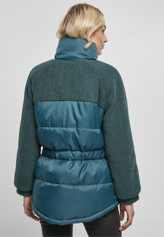 URBAN CLASSICS Winterjacke »Urban Classics Damen Ladies Sherpa Mix Puffer Jacket« 1 Stk. tlg. ohne Kapuze