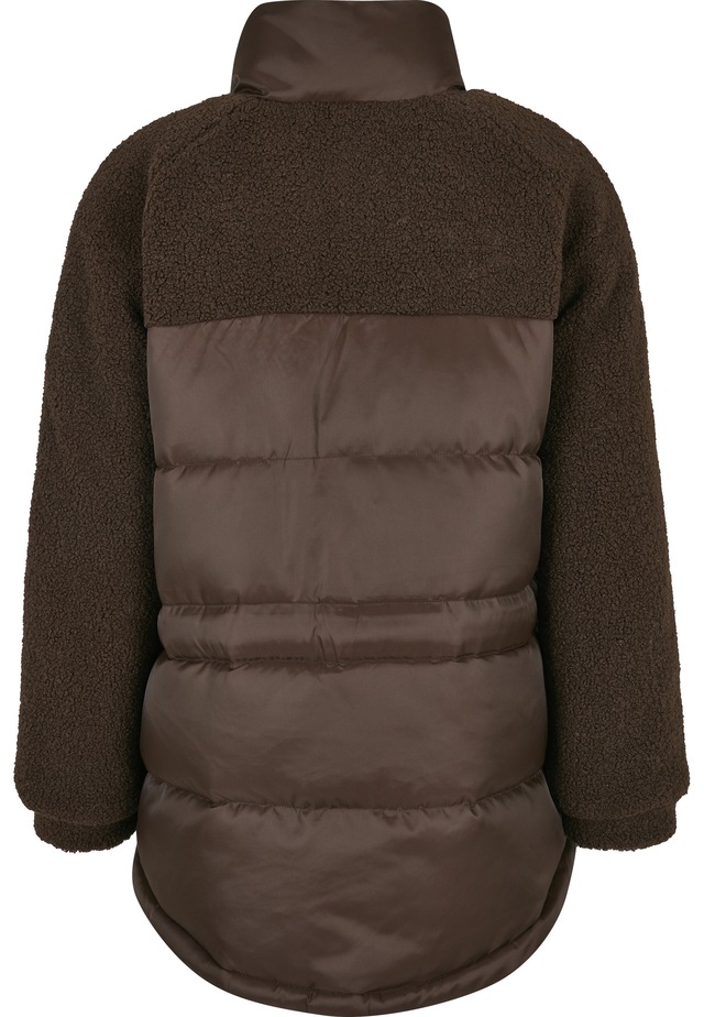 URBAN CLASSICS Winterjacke »Urban Classics Damen Ladies Sherpa Mix Puffer Jacket« 1 Stk. tlg. ohne Kapuze