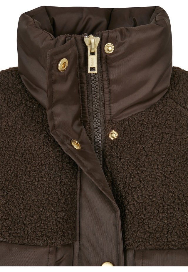 URBAN CLASSICS Winterjacke »Urban Classics Damen Ladies Sherpa Mix Puffer Jacket« 1 Stk. tlg. ohne Kapuze