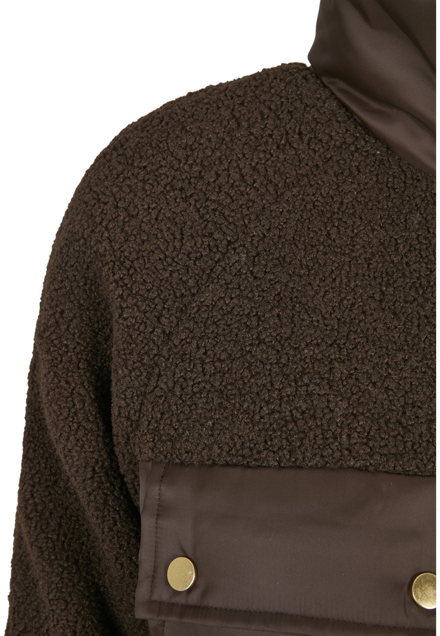 URBAN CLASSICS Winterjacke »Urban Classics Damen Ladies Sherpa Mix Puffer Jacket« 1 Stk. tlg. ohne Kapuze