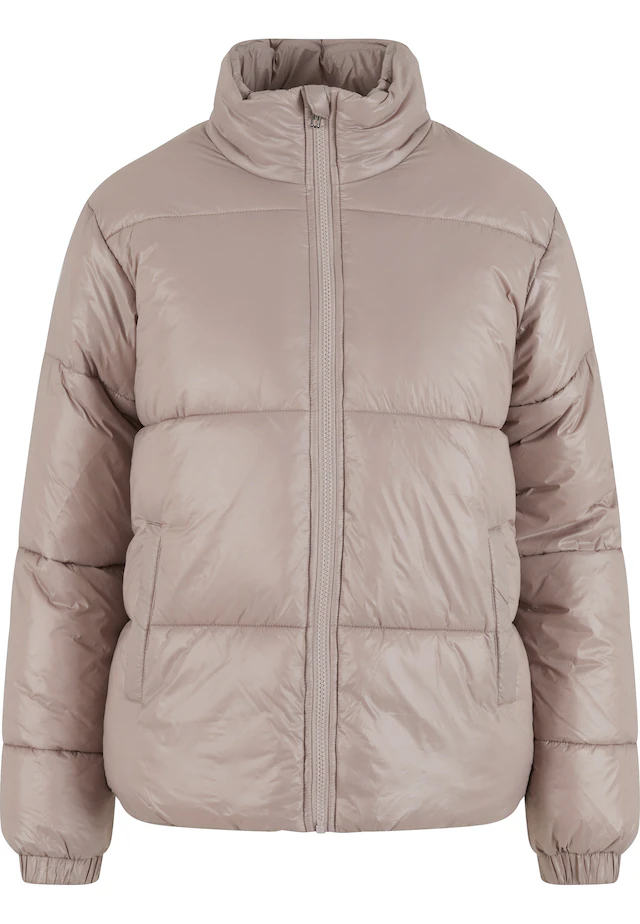 URBAN CLASSICS Winterjacke »Urban Classics Ladies Recycled Short Shiny Puffer Jacket« 1 Stk. tlg. ohne Kapuze
