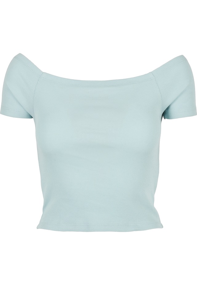 URBAN CLASSICS T-Shirt »Urban Classics Damen Ladies Off Shoulder Rib Tee« 1