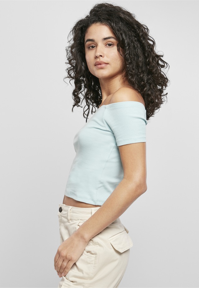 URBAN CLASSICS T-Shirt »Urban Classics Damen Ladies Off Shoulder Rib Tee« 1