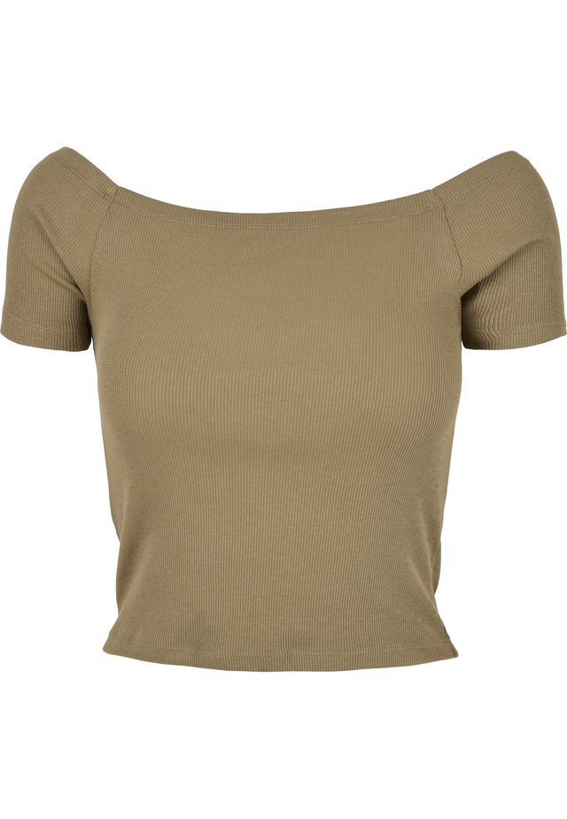 URBAN CLASSICS T-Shirt »Urban Classics Damen Ladies Off Shoulder Rib Tee« 1