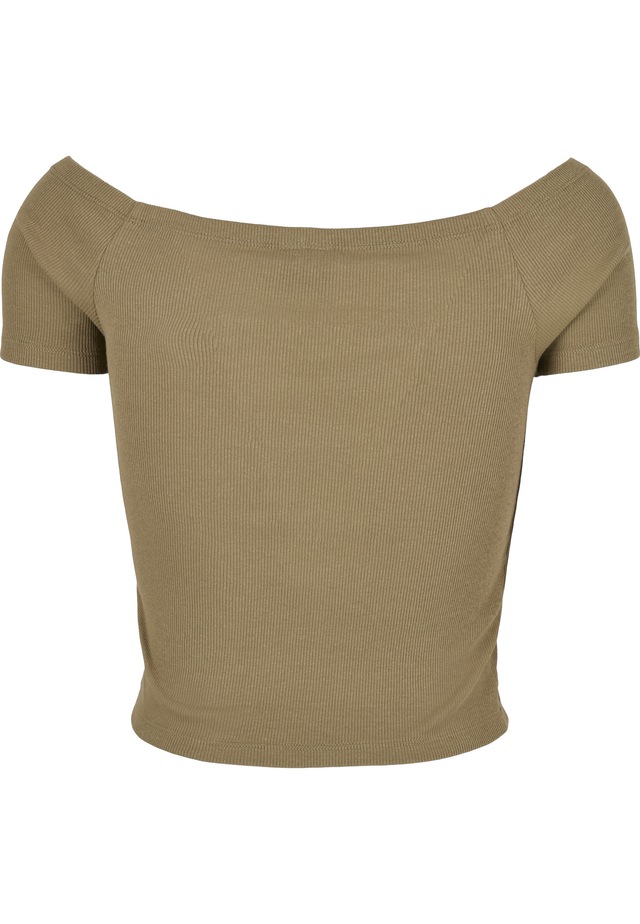 URBAN CLASSICS T-Shirt »Urban Classics Damen Ladies Off Shoulder Rib Tee« 1