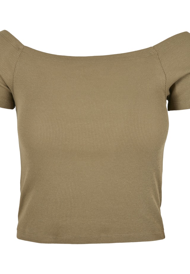 URBAN CLASSICS T-Shirt »Urban Classics Damen Ladies Off Shoulder Rib Tee« 1