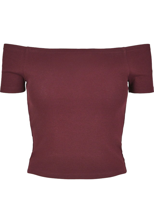 URBAN CLASSICS T-Shirt »Urban Classics Damen Ladies Off Shoulder Rib Tee« 1