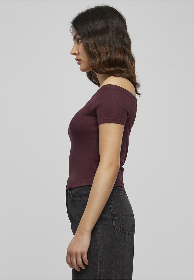 URBAN CLASSICS T-Shirt »Urban Classics Damen Ladies Off Shoulder Rib Tee« 1