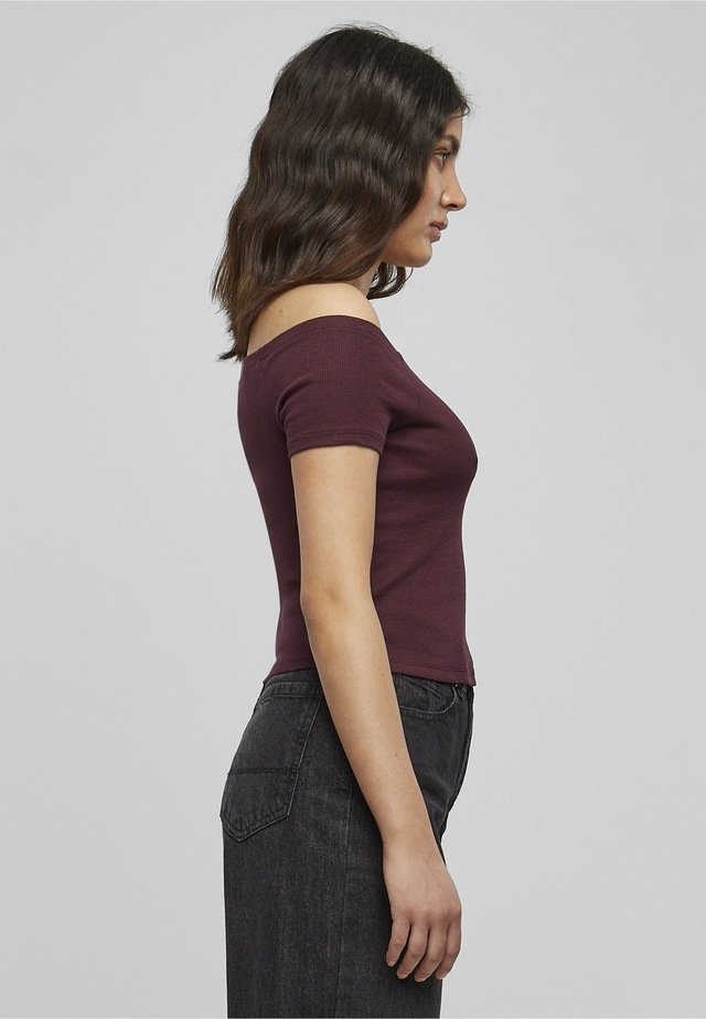 URBAN CLASSICS T-Shirt »Urban Classics Damen Ladies Off Shoulder Rib Tee« 1