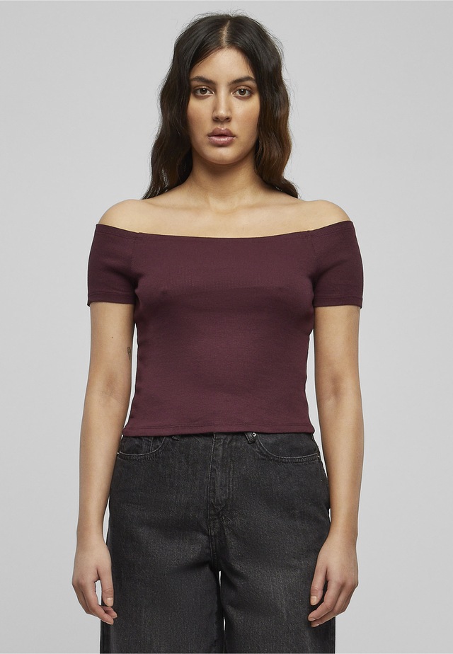 URBAN CLASSICS T-Shirt »Urban Classics Damen Ladies Off Shoulder Rib Tee« 1