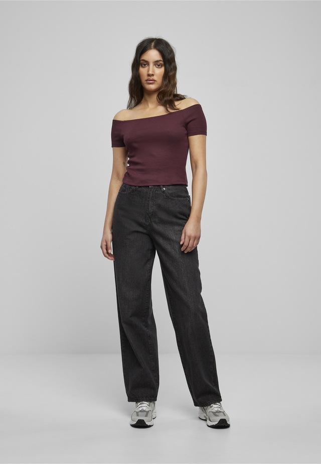 URBAN CLASSICS T-Shirt »Urban Classics Damen Ladies Off Shoulder Rib Tee« 1